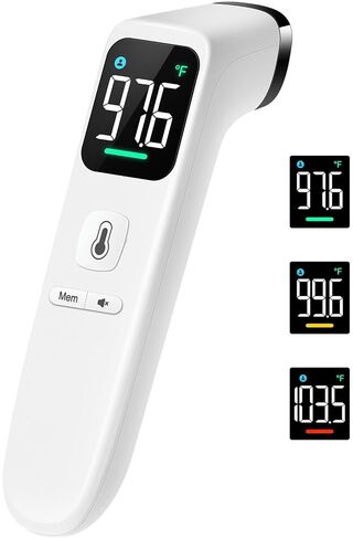 No-Touch Thermometer for Adults and Kids, Fast Accurate Digital Thermometer with Fever Alarm & Silent Mode, Easy-to-use, Forehead Thermometer for Babies, Kids & Elderly | Large LCD with 3-Color Backlight, Fever Indicator, Mute Mode, Memory Recall, Dule Mo in Kuwait
