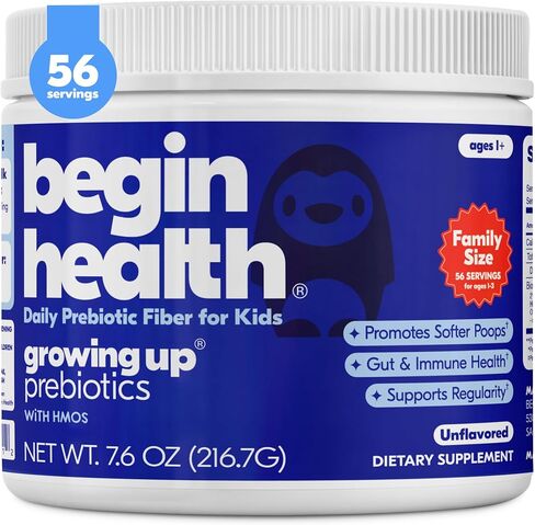 Begin Health Beginbaby® Prebiotics and Probiotics for Infants 0-12 Months | Baby Formula Prebiotic + Probiotic Powder with 2'-FL HMO's & B. Infantis for Optimal Digestion | 28-Packs - Unflavored in Kuwait