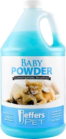 Jeffers Baby Powder Scent Conditioning Shampoo for Dogs, Cats, Puppies & Kittens – Gentle, Soap Free Formula with Natural Oils – Odor Eliminating, Safe Coat Care, Hypoallergenic Pet Shampoo, 1 Gal in Kuwait