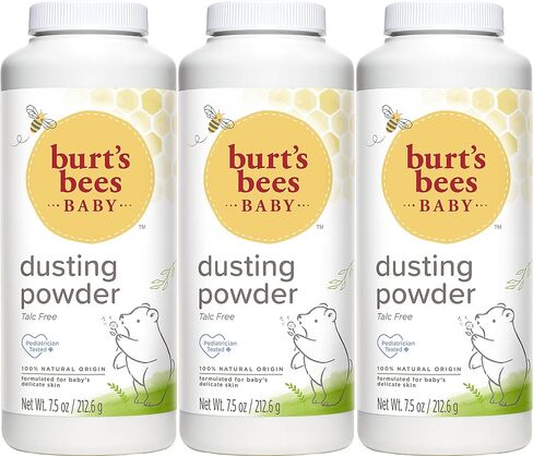 Burt's Bees Baby Powder, Hypoallergenic Dusting Powder, Non-Irritating, Calming Skin Care, All Natural, Talc Free,7.5 Ounce (Pack of 3) in Kuwait
