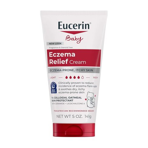 Eucerin Baby Eczema Relief Cream with Colloidal Oatmeal, 5 OZ | Eczema Cream for Baby with Colloidal Oatmeal to Sooth Dry and Itchy Skin, Fragrance and Steroid Free in Kuwait