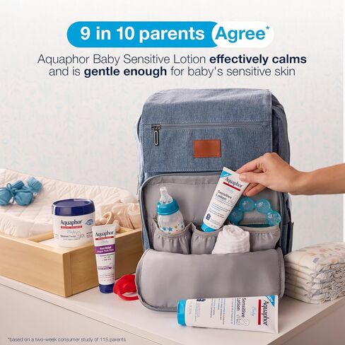 Aquaphor Baby Sensitive Lotion, Gentle Moisturizer, 8 FL OZ | Baby Lotion with Ceramide NP and Pro-Vitamin B5, Soothes and Moisturizes Delicate Skin, Dye, Paraben and Fragrance Free in Kuwait