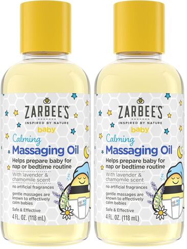 Zarbee's Baby Massage Oil, Calming and Soothing with Lavender and Chamomile to Help Sleep, 4oz Bottle in Kuwait