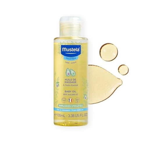 Mustela Baby Oil - Moisturizing Oil for Massage - with Natural Avocado, Pomegranate & Sunflower Oil - From birth on - 3.38 fl. Oz in Kuwait