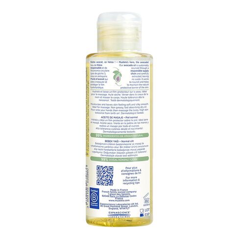 Mustela Baby Oil - Moisturizing Oil for Massage - with Natural Avocado, Pomegranate & Sunflower Oil - From birth on - 3.38 fl. Oz in Kuwait