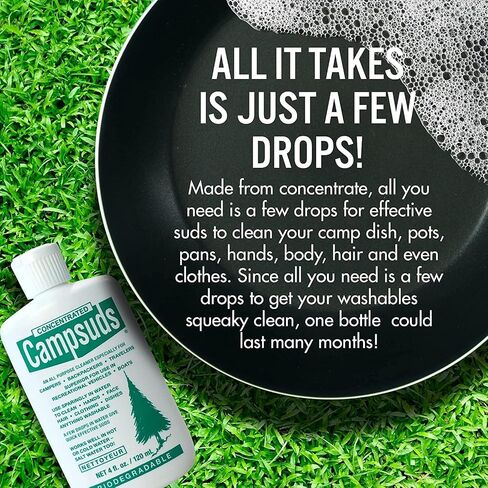 Sierra Dawn Biodegradable Camping Soap - All-Purpose Dish Soap, Shampoo, Body Wash, 4 Ounce, 2 Pack in Kuwait
