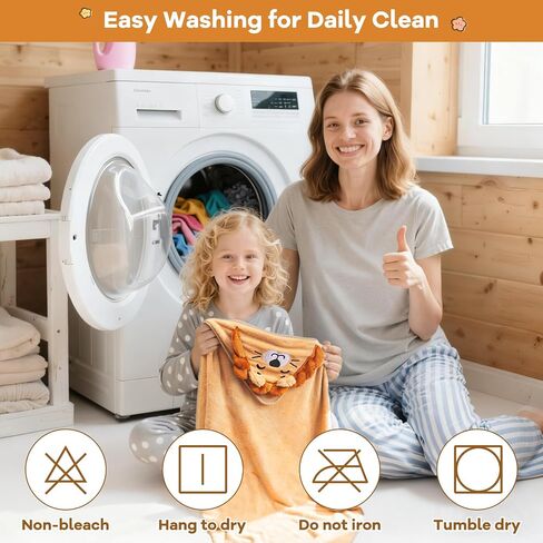 12 PCS Baby Bath Towels Set, Baby Towels for Newborn Bath Essentials | Ultra Soft Cozy, Thick & Absorbent, Cute Animal Hooded, 4 PCS Baby Towels & 8 PCS Washcloths, for Infants, Toddlers Boy Girl in Kuwait