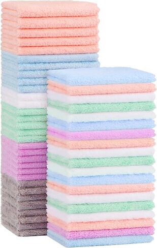 Orighty Baby Washcloths 24-Pack(7''x9''), Microfiber Coral Fleece Baby Towels, Super Soft and Absorbent Wash Cloths for Newborns, Infants and Toddlers, Gentle on Delicate Skin for Face Hands and Body | Super Soft & Absorbent Microfiber Wash Cloths for New in Kuwait