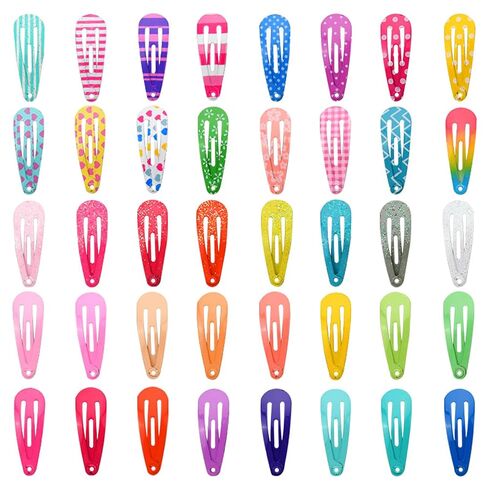 Toddler Hair Clips, 80Pcs 1.2 Inch Mini Snap Hair Clips for Baby Girls Kids | Funtopia 3cm Cute Colorful Small Snap Barrettes for Fine Hair, Metal Hair Accessories(Solid, Glitter and Printed Colors) in Kuwait