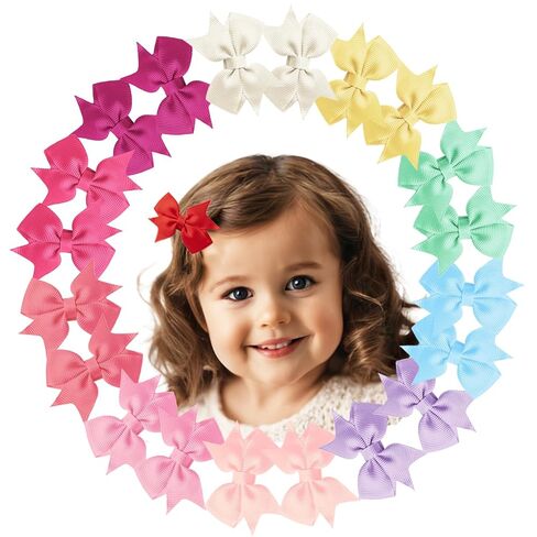 Hair Clips for Girls - 42PCS Fully Lined Hair Bows, Alligator Clips in 21 Color Pairs for Toddlers, Kids, and Teens in Kuwait