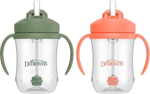 Dr. Brown's Milestones Baby's First Straw Cup, Training Cup with Weighted Straw, 9 oz/270 mL, BPA-free, 6m+, Dark Blue, 1-Pack in Kuwait