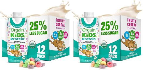 Orgain Organic Kids Dairy 8g Protein Shake, Chocolate, 8.25 oz, 12pk in Kuwait