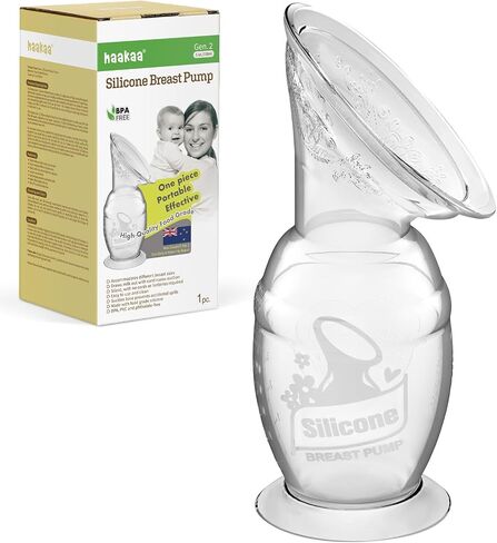 haakaa Manual Breast Pump for Breastfeeding, Silicone, Clear 4oz/100ml in Kuwait