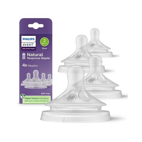Philips Avent Natural Response Nipples, Extra Slow Flow (Flow 1), 4-Pack, SCY961/44 in Kuwait