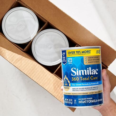 Similac 360 Total Care Baby Formula Powder, Exclusive 5 Prebiotic Blend | Infant formula designed to support baby’s immune system, brain development & digestive health, in 36 oz value-size can, 3 pk in Kuwait