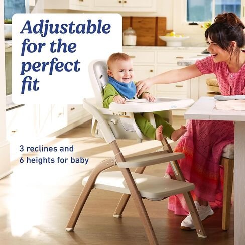 Graco EveryStep 6 in 1 High Chair, Babies and Toddlers Portable Slim High Chair with 6 Growing Stages from Infant to Toddler Seating, Convenient for Dining Time, Featured Design in Misty in Kuwait