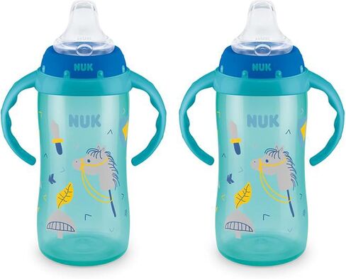 NUK First Choice Large Learner Cup 2.0, 10 oz. Sippy Cup with Handles, Spill Proof, Leak Proof Soft Straw Cup, 2-Pack in Kuwait