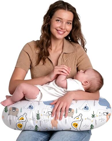 Little Grape Land Nursing Pillow for Infants, Breastfeeding Pillows, Baby Pillow for Nursing, Bottle Feeding with Machine Washable Cover & Breathable Filling (Bear) in Kuwait