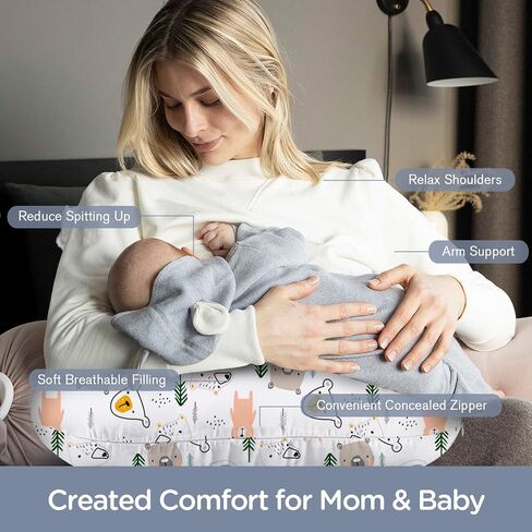 Little Grape Land Nursing Pillow for Infants, Breastfeeding Pillows, Baby Pillow for Nursing, Bottle Feeding with Machine Washable Cover & Breathable Filling (Bear) in Kuwait