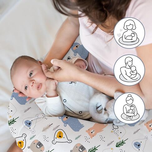 Little Grape Land Nursing Pillow for Infants, Breastfeeding Pillows, Baby Pillow for Nursing, Bottle Feeding with Machine Washable Cover & Breathable Filling (Bear) in Kuwait
