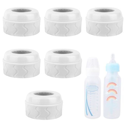 6pcs Bottle Nipple Collars Rings for Dr. Brown's Narrow 4oz & 8oz Bottles | No Leak BPA Mess Free Caps Nipple Ring for Dr. Brown's Narrow Plastic & Glass Bottles Spill Proof Baby Feeding Accessories in Kuwait