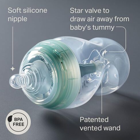 Tommee Tippee Advanced Anti-Colic Bottle, Warmer & Pacifier Set, 0m+ | 14 Pieces, 5 BPA Free Bottles, Travel Bottle Warmer, 2 Newborn Pacifiers, 2 Extra Nipples, Cleaning Brush, Bottle Handles in Kuwait
