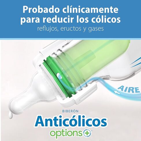 Dr. Brown's Natural Flow Anti-Colic Options+ First Year Feeding Set with Newborn Baby Bottles, Soft Spout Transition Cup, Bottle Cleaning Brush & 100% Silicone HappyPaci Pacifier, 0m+ in Kuwait
