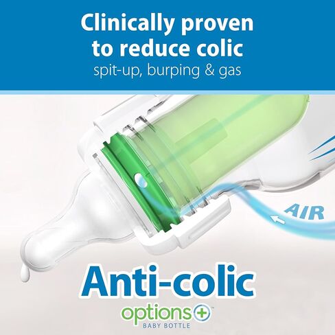 Dr. Brown's Natural Flow Anti-Colic Options+ Narrow Baby Bottle Gift Set with Advantage Pacifier & Bottle Travel Caps, 0m+ in Kuwait