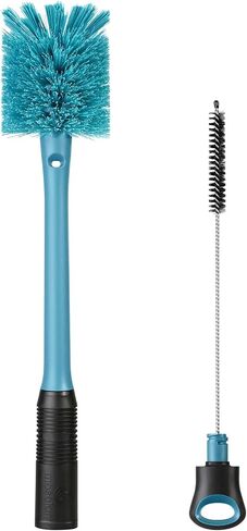 MOSOLAN 2-in-1 Water Bottle Brush and Straw Cleaner Brush, Long Handle Water Bottle Scrubbing Brush for Water Bottles, Glasswares, Mugs, Flasks, Tumblers and Kitchen Sink, Black, 1 Pack in Kuwait