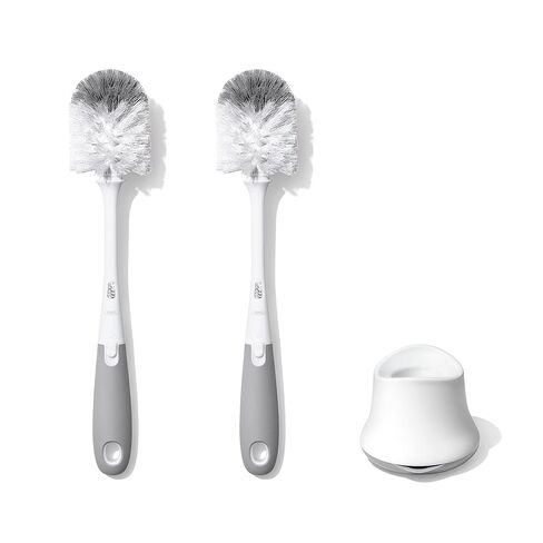 OXO Tot Bottle Brush with Nipple Cleaner and Stand – Gray, 2-Pack in Kuwait