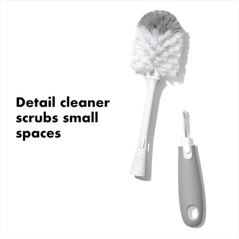 OXO Tot Bottle Brush with Nipple Cleaner and Stand – Gray, 2-Pack in Kuwait