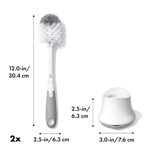 OXO Tot Bottle Brush with Nipple Cleaner and Stand – Gray, 2-Pack in Kuwait