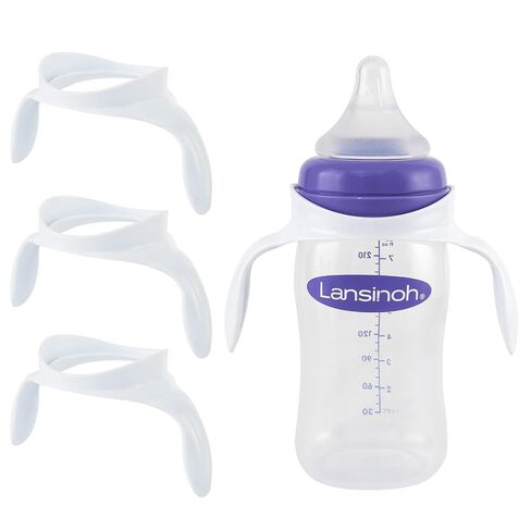 Baby Bottle Handles for Lansinoh Baby Bottles, Compatible Ergonomic Lansinoh Bottle Holder for Newborn, 3 Pack, Purple in Kuwait