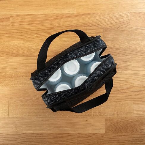 Dr. Brown’s Fold & Freeze Bottle Tote, Breastfeeding Essential Cooler Bag, 6 Baby Bottles Milk Storage - Black in Kuwait