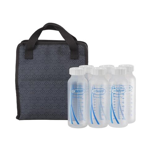 Dr. Brown’s Fold & Freeze Bottle Tote, Breastfeeding Essential Cooler Bag, 6 Baby Bottles Milk Storage - Black in Kuwait