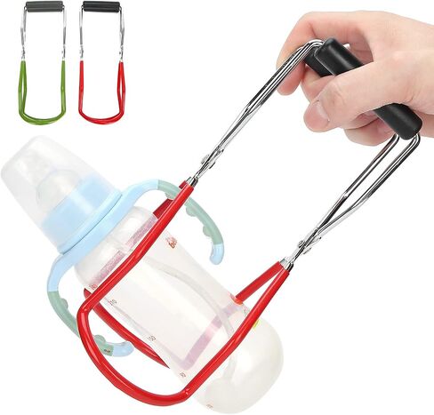Zunate 2pcs Canning Jar Lifter Tongs, Stainless Steel Wide Mouth Feeding Bottle Clip with Non Slip Coating Grip Handle for Hot Cans, 2 Pack in Kuwait