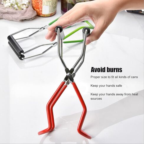Zunate 2pcs Canning Jar Lifter Tongs, Stainless Steel Wide Mouth Feeding Bottle Clip with Non Slip Coating Grip Handle for Hot Cans, 2 Pack in Kuwait