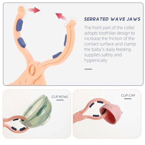 Kisangel 2pcs Bottle Clamp Feeding Bottle Tong Anti-Slip High Temperature Resistant Pacifier Tongs Detachable Pink for Safe Home and Travel Use in Kuwait