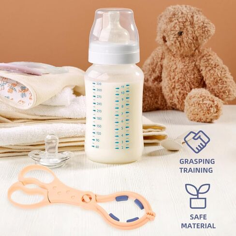 Kisangel 2pcs Bottle Clamp Feeding Bottle Tong Anti-Slip High Temperature Resistant Pacifier Tongs Detachable Pink for Safe Home and Travel Use in Kuwait