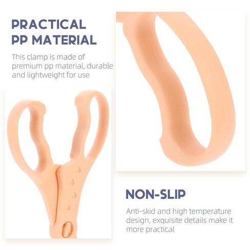 Kisangel 2pcs Bottle Clamp Feeding Bottle Tong Anti-Slip High Temperature Resistant Pacifier Tongs Detachable Pink for Safe Home and Travel Use in Kuwait