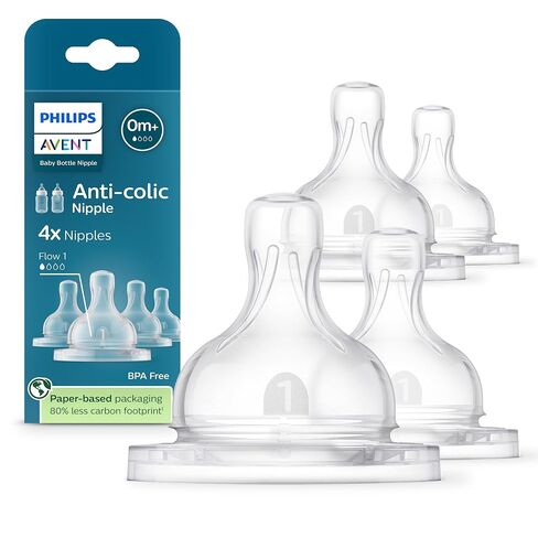 Philips Avent Anti-Colic Nipples - Flow 1, 4-Pack, SCY761/44 in Kuwait