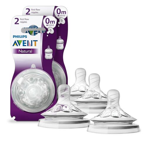 Philips Avent Natural First Flow Nipple, 4 Pack, SCF657/43 in Kuwait