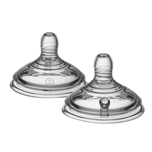 Tommee Tippee Natural Start Baby Bottle Nipples, Breast-Like for A Natural Latch, Anti-Colic Valve, Soft Silicone, Extra Slow Flow, 0+ Months, Pack of 2 | Pack of 2, Breast-Like for a Natural Latch, Anti-Colic Valve, Soft Silicone, BPA Free in Kuwait