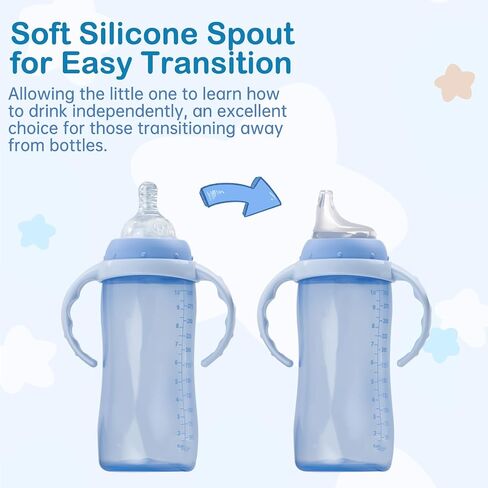 4Pack Replacement Silicone Spout Compatible with NUK, Soft Spout Replacement for NUK Active and Learner Cups, Easy Transition from Bottle to Cup, No Spill for Sippy Cup Nipples in Kuwait