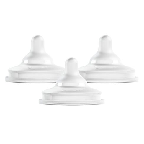 Boon Nursh Curve Silicone Baby Bottle Nipples - Food-Grade Silicone Nipples for Boon Nursh Bottles - Slow Flow - 3 Count in Kuwait