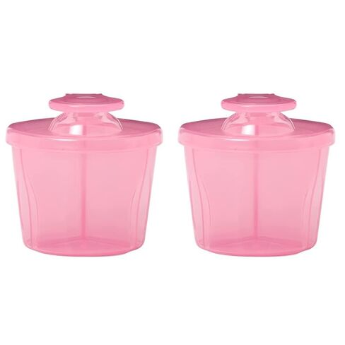 Dr. Brown's Baby Formula Dispenser with Snap-On Lid for On-The-Go Feedings, Milk Powder Dispenser for Traveling with Infant, Pink, 2-Pack in Kuwait