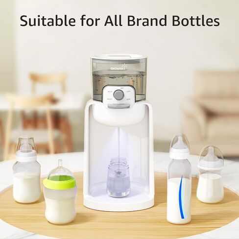Grownsy Instant Baby Bottle Warmer with Night Light, Precise 4-Temp Control | Warm Water Ready in Seconds, Formula Preparation Made Easy, 72H Smart Thermostat, Detachable Tank, Midnight Feeding Essential in Kuwait