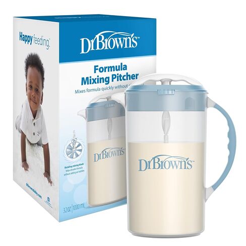 Dr. Brown's Baby Formula Mixing Pitcher with Adjustable Stopper, Locking Lid, and No Drip Spout, 36 oz, BPA-Free, Blue, 1-Pack in Kuwait
