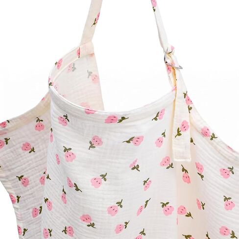 Muslin Nursing Covers Soft Breathable Baby Nursing Scarf with Arch Neckline Privacy Breast Feeding Breastfeeding Cover up NursingApron Stroller Covers for Breastfeeding Baby Mom in Kuwait
