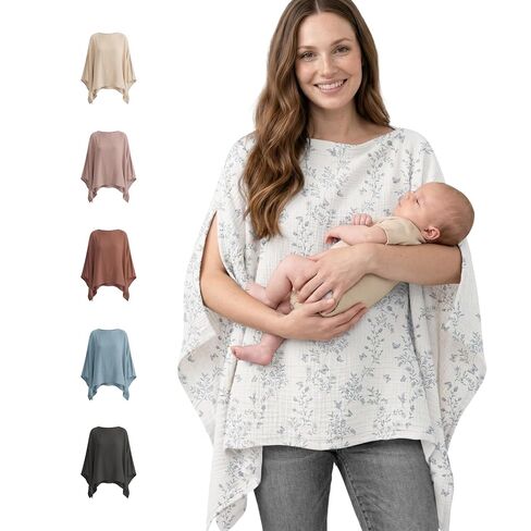 Konssy Muslin Nursing Cover for Breastfeeding, 360° Full Privacy Breathable 100% Cotton Breastfeeding Cover, Multi-use Carseat Canopy | 100% Soft Cotton Breastfeeding Cover, Lightweight, Breathable, Multi-Use Car Seat Canopy (Wheat) in Kuwait